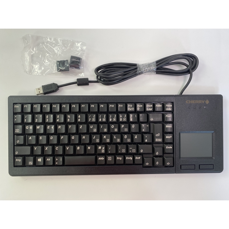 樱桃Cherry  G84-5500LUMDE-2 USB接口触摸板工控键盘黑色德文布局89键