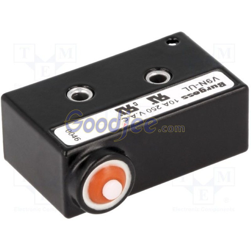 Johnson Electric 德昌电机 V9N微动开关 不带杠杆, 柱塞类型10A250VAC