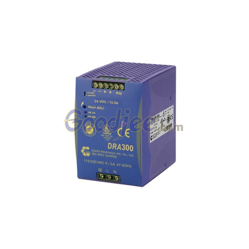 Chinfa勤发DRA300-24A导轨电源 输入90-264V输出24V12.5A 300W