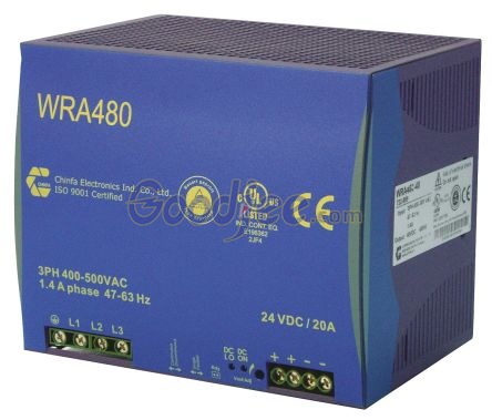 勤发 Chinfa WRA480-24电源 输入400V输出24V20A480W