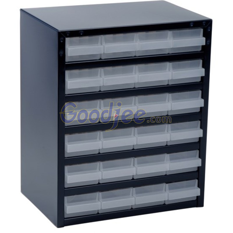 Raaco137577蓝色零件柜钢外框24个抽屉255x435x357mm宽聚丙烯PP