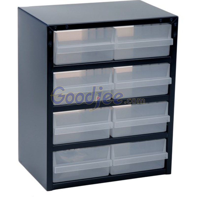 Raaco137584蓝色零件柜钢外框8个抽屉255x435x357mm宽聚丙烯PP