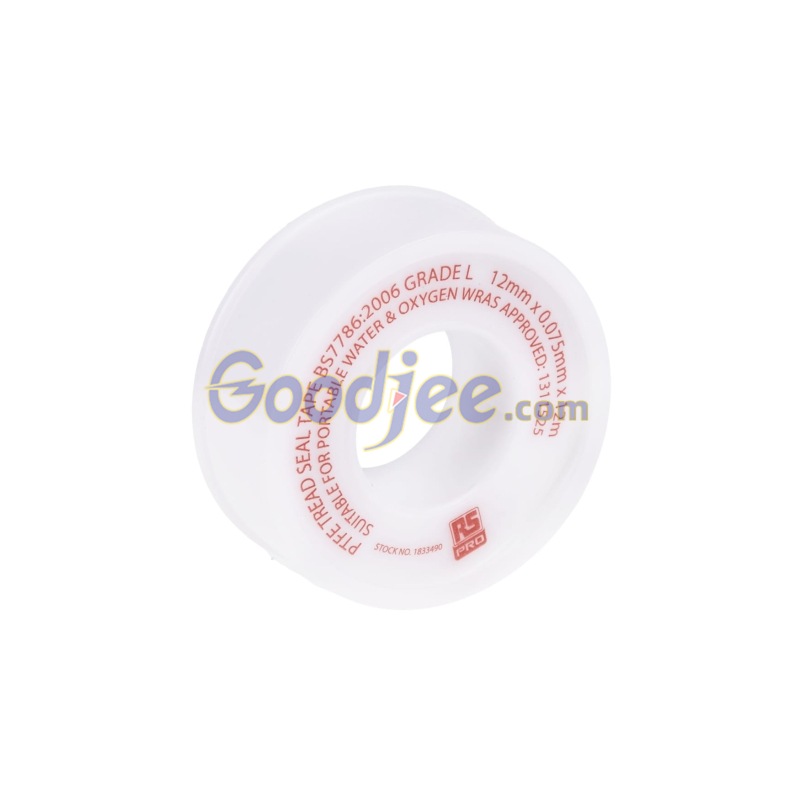 183-3490 RS PRO 生料带, 宽度12mm PTFE 螺纹密封胶带 厚0.075mm, 宽12mm