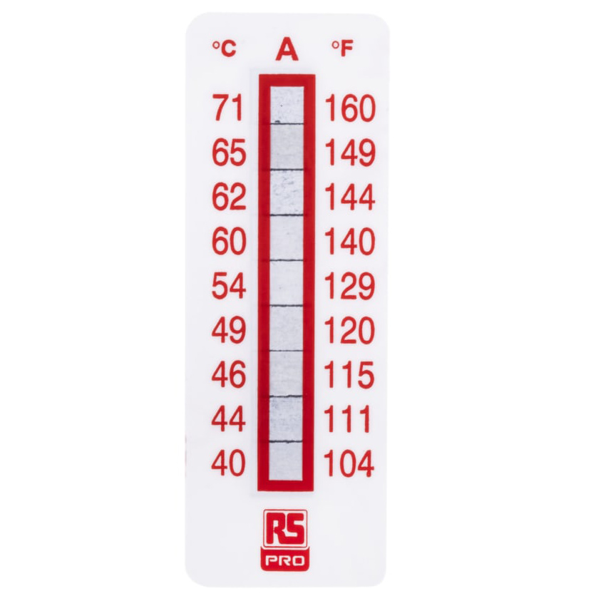 779-9779 RS PRO 温度标签, 温度灵敏度40°C至71°C, 9个级别