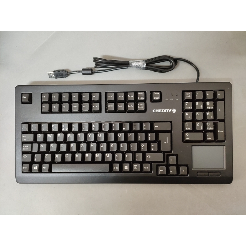 樱桃CHERRY G80-11900LUMGB-2 USB触摸板工控键盘黑色英文布局104键