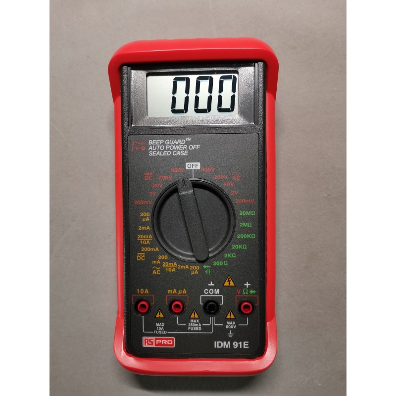 RS PRO IDM91E 手持式万用表, 替代ISO-TECH IDM91E, 交直流600V10A